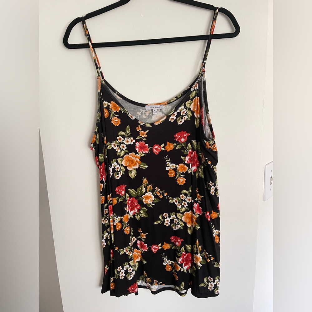 White Birch Fall Floral Patterned Top XL